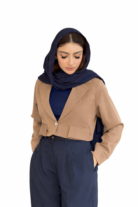 کراپ کت زنانه مازراتی مزون دوز نسکافه ای استرنج(strange)