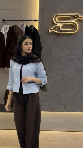 کراپکت لینن آبی آسمانی؛ ساده، شیک و متفاوت